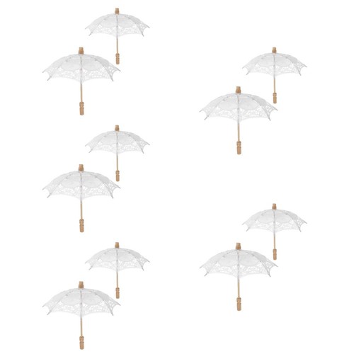 Bridal lace parasol - bridal, white