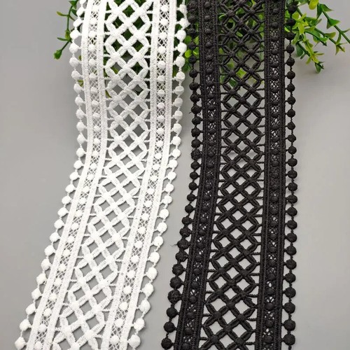 Crocheted lace fabric trim - lace,