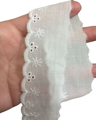 Cotton lace trim broderie - lace,