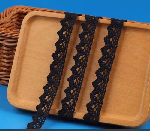 Black cotton corchet lace - 1m,