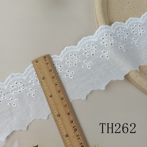 White cotton broderie - white,