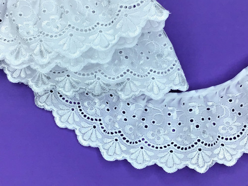 White floral satin embroidered - white,