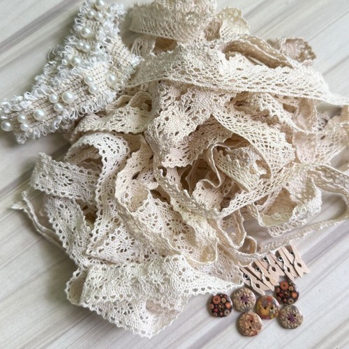 Vintage cotton beige white - &,