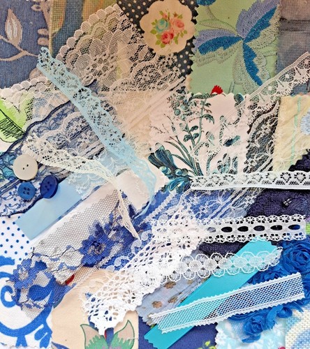 Fabric lace pieces scrap - fabric,