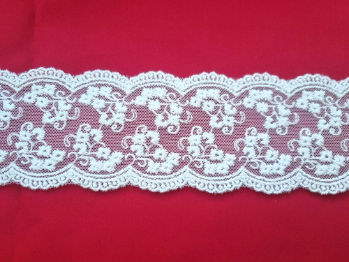 Ivory tulle cotton embroidered - ivory,