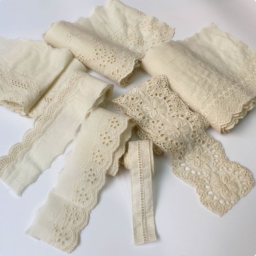 Beige cotton lace eyele - beige,