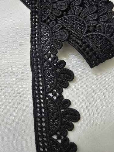 Black embroidery cotton - black,