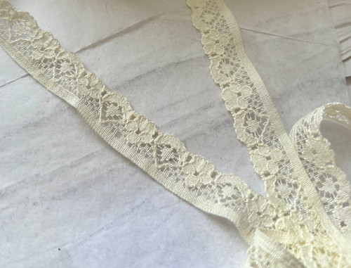 Cream cotton lace - cream, narrow
