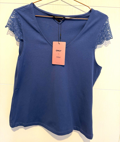 Only top blue - lace, v
