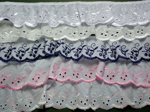 Quality gathered broderie - gathered,