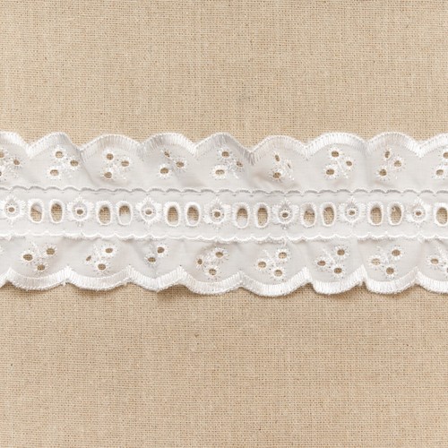 White broderie anglaise - broderie,