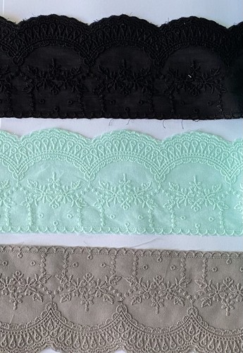 Cotton embroidered lace fabric - cotton,