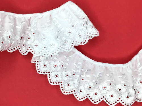 Pretty white satin embroidered - white,