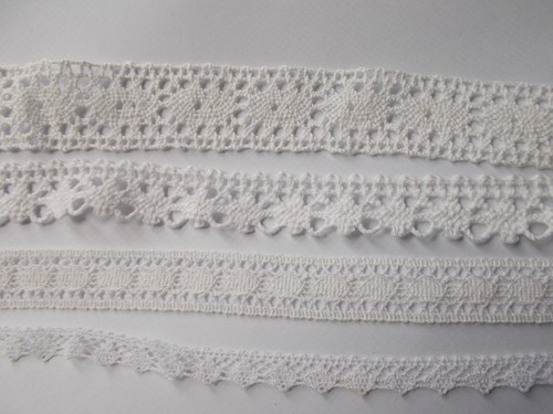 White cotton crochet flat lace - crochet,