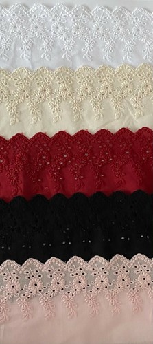 Cotton embroidered lace fabric - embroidered,