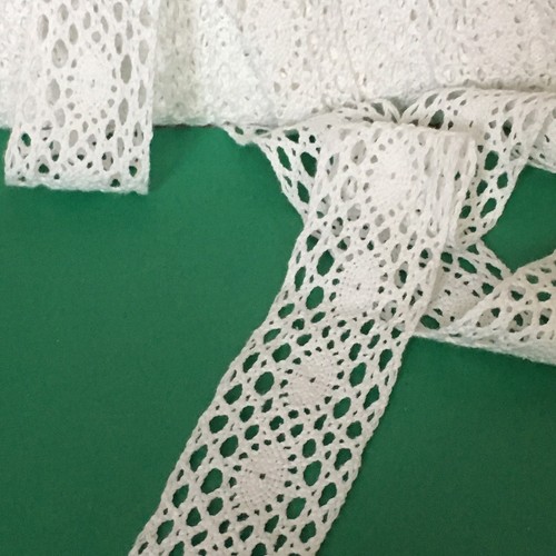 40mm white cotton lace - white,