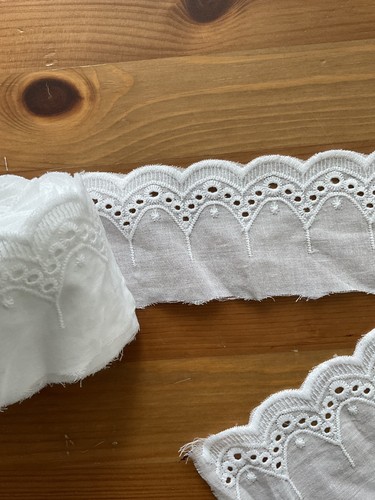White cotton broderie - white,